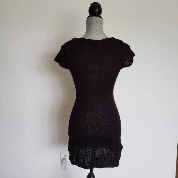L.E.I. Sweater Dress Black Pull Over Round Medium - Picture 6 of 8